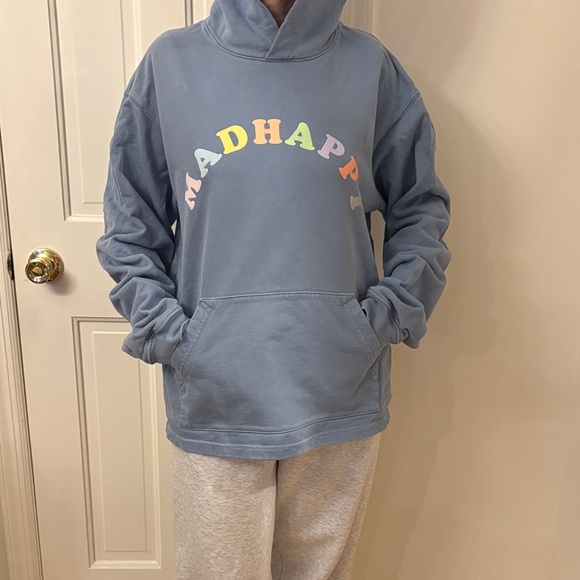 Madhappy Blue Hoodie with Multicolor Logo - Picture 1 of 3